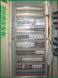 Electrotechnical cabinets produced by  'Uniservice Co.Ltd'.